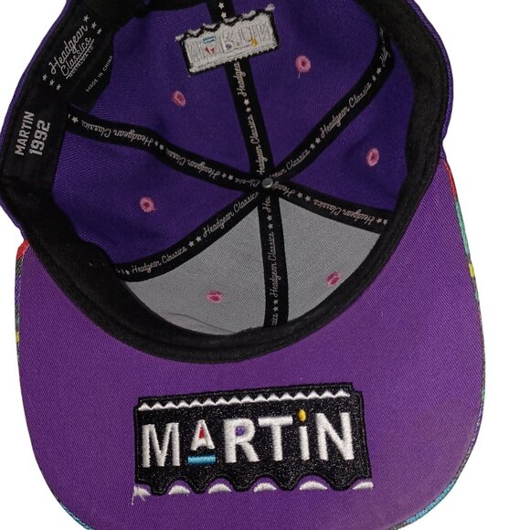 Martin 1992 Purple Snapback Hat Geometric Brim Nostalgia Streetwear Hip-Hop - Picture 7 of 7